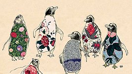 Dancing Penguins<br> Anna Wright Long Card